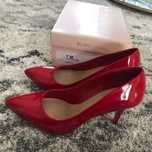BCBG Gaminkha Red Patent Pumps